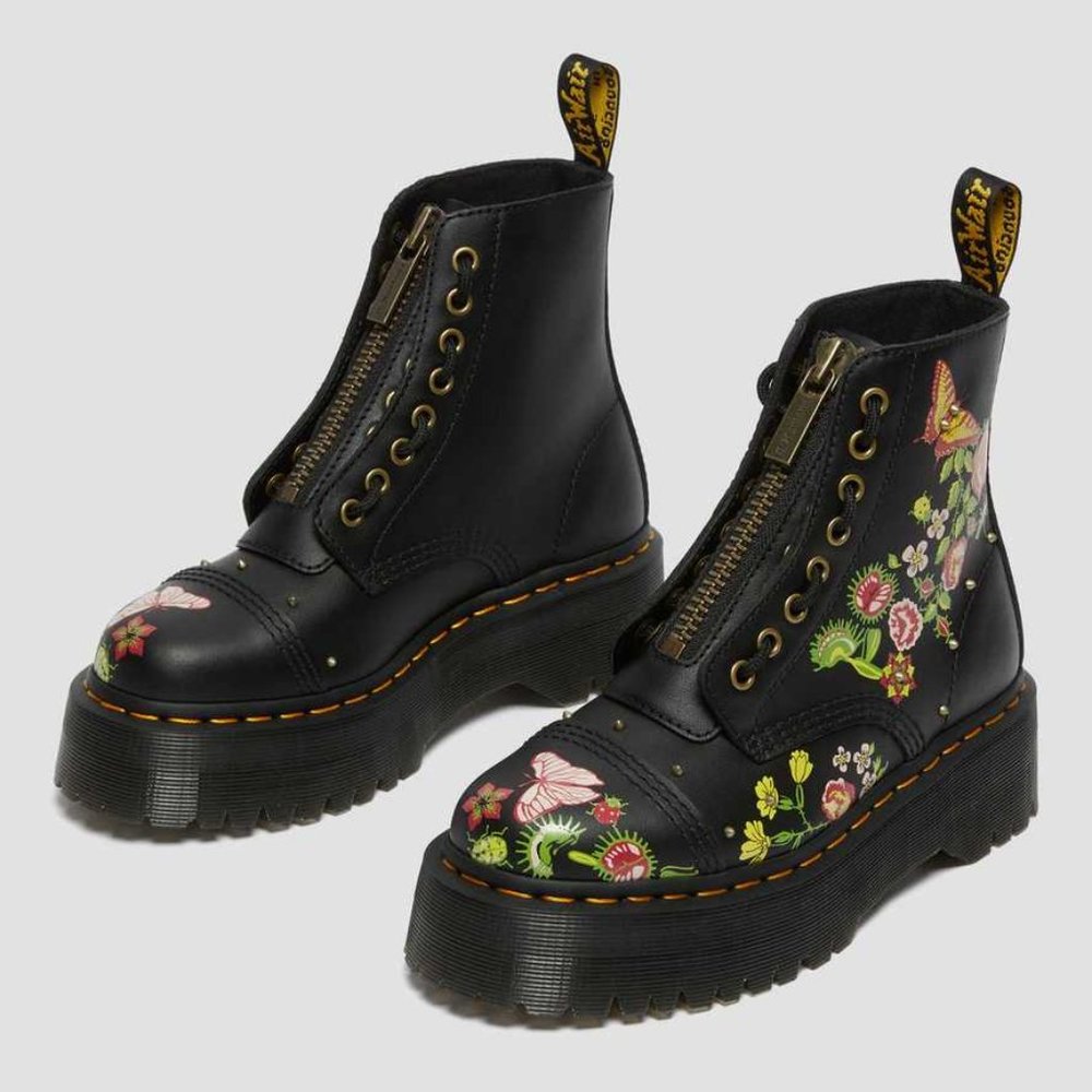 Dr. Martens |  Sinclair Floral Bloom Leather Platform Boots - Picture 9 of 14